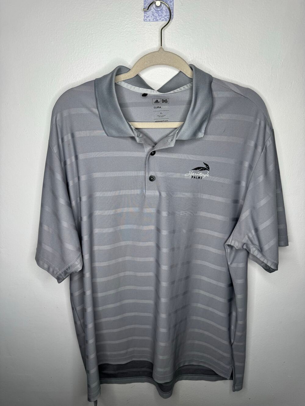 Adidas Golf Performance “Heritage Palms” Grey Polo Shirt – Size XL